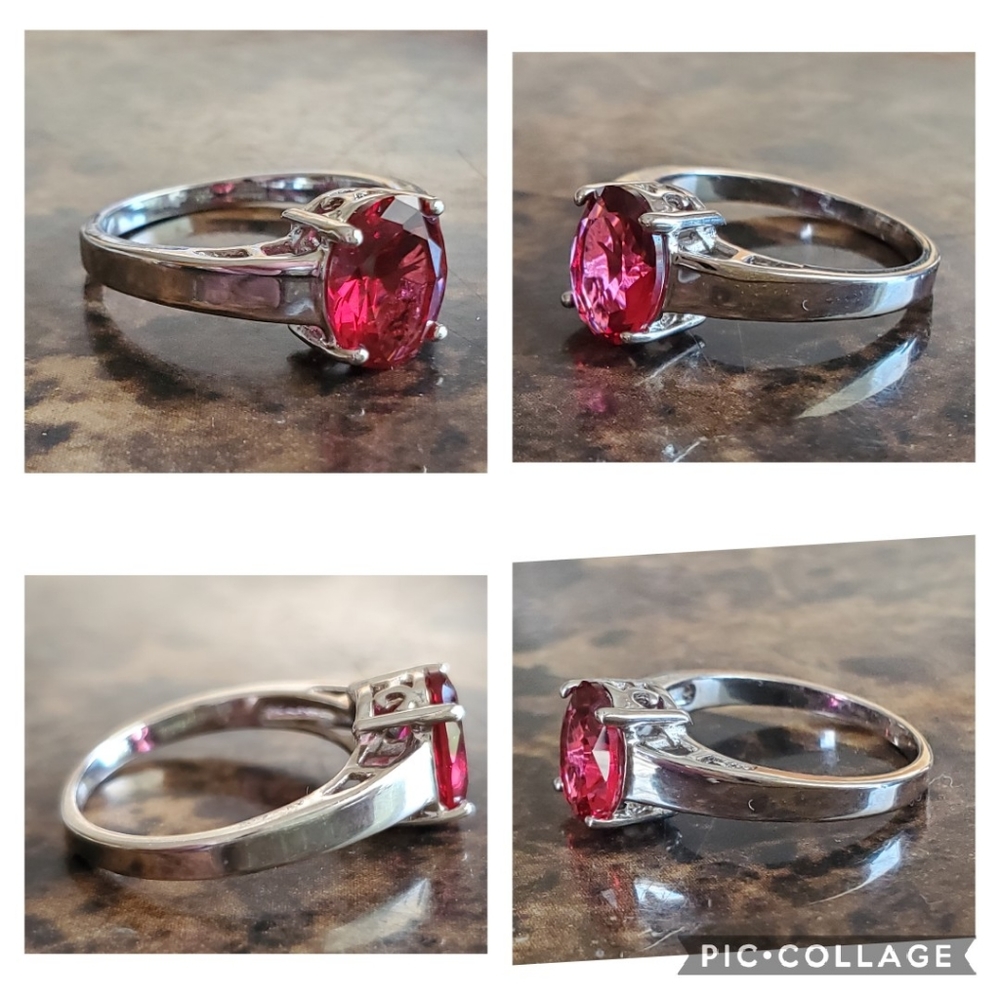 Genuine 2ct Ruby Solitaire Ring Size 6 - image 6